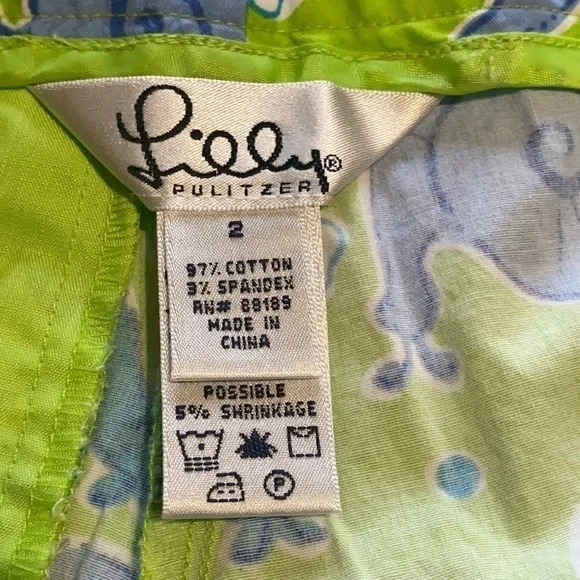 Lilly Pulitzer Vintage Snail Escargot Print Capri Crop Pants Women’s Size 2 - Picture 8 of 8